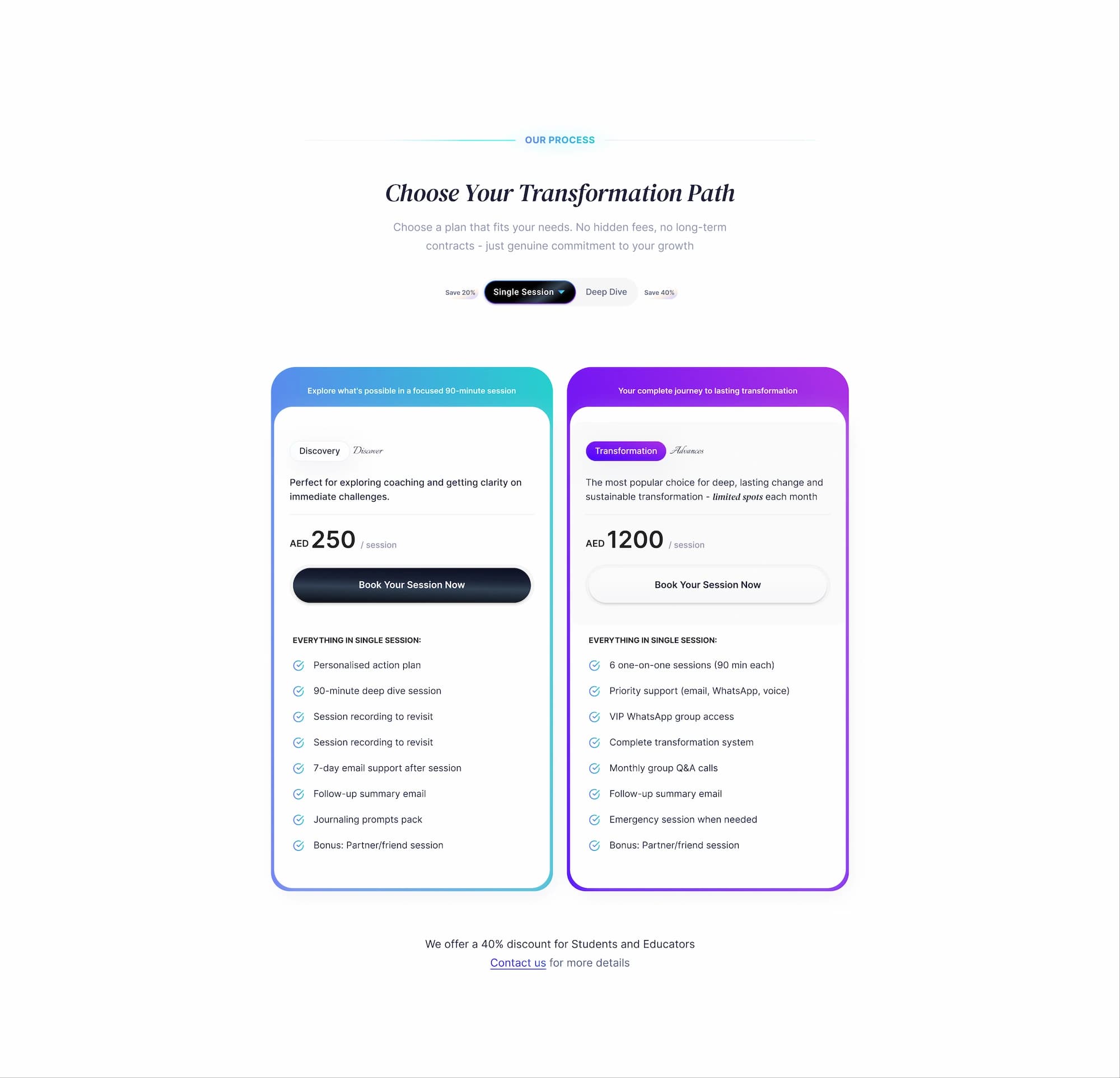 Truefounders Pricing — design preview