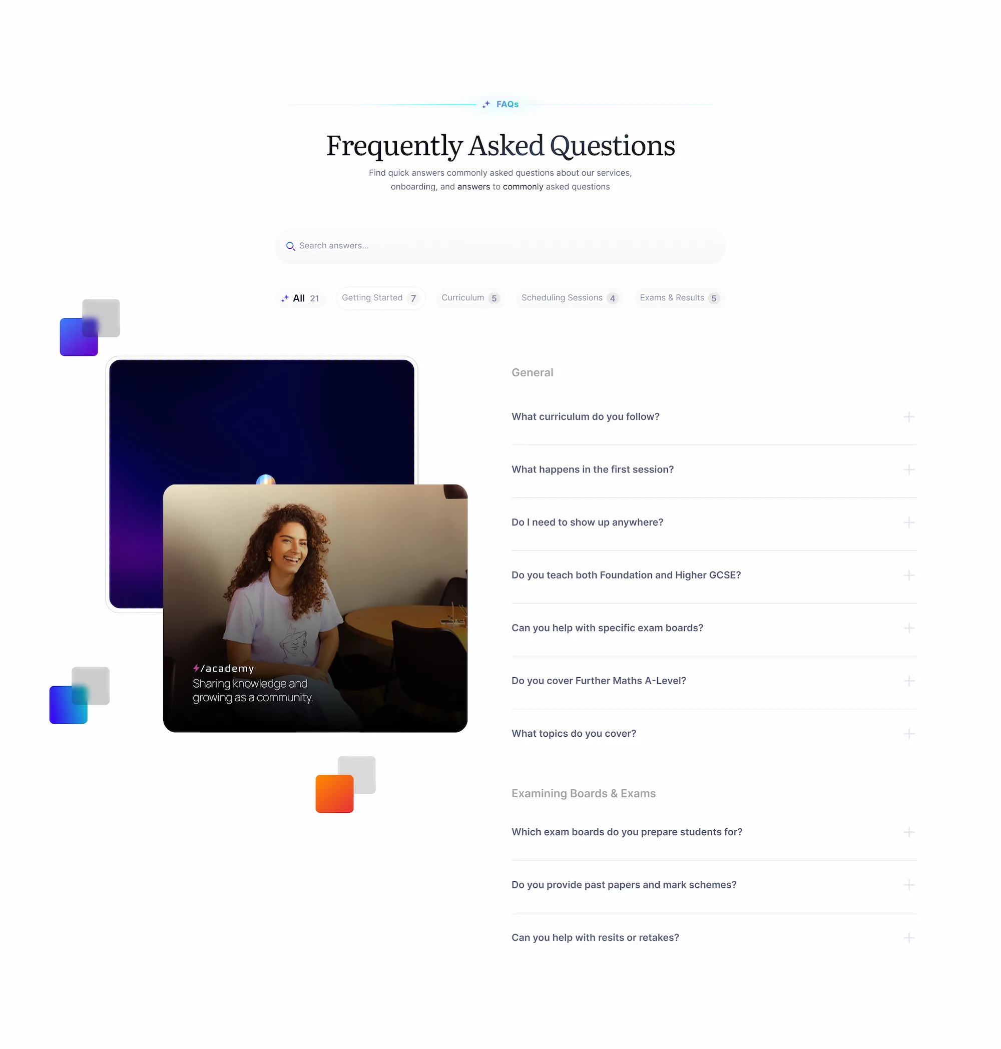 Tutoring Faq — design preview