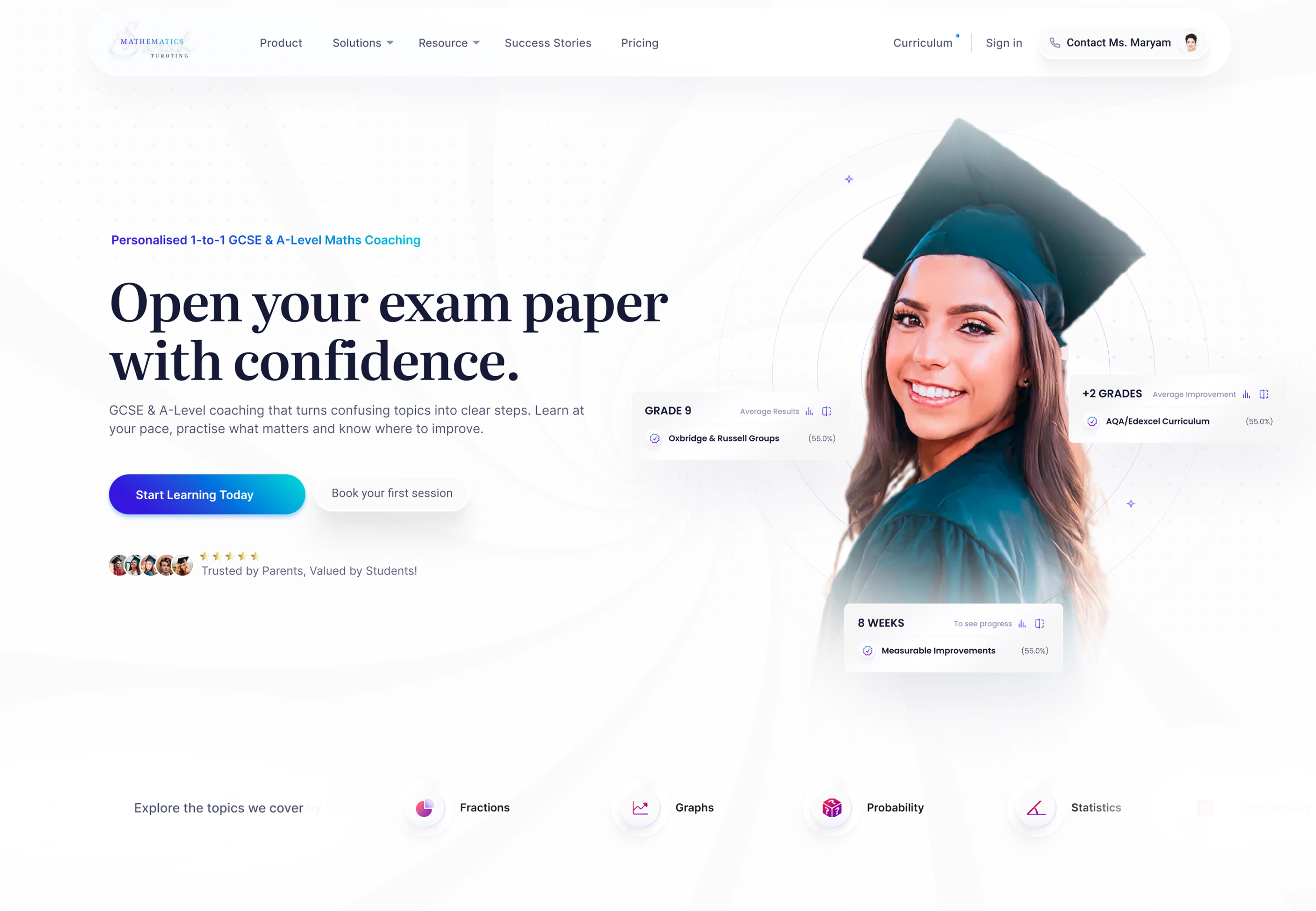 Ms Maryam's Maths tutoring website
